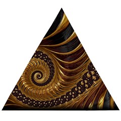 Shell Fractal In Brown Wooden Puzzle Triangle