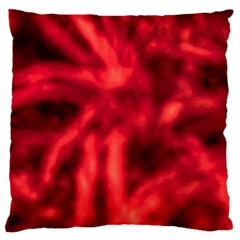 Cadmium Red Abstract Stars Large Flano Cushion Case (two Sides) by DimitriosArt