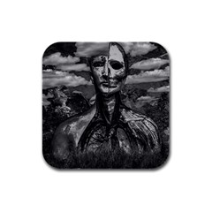 Bw Creepy Fantasy Scene Artwork Rubber Square Coaster (4 Pack) by dflcprintsclothing