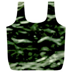 Green  Waves Abstract Series No5 Full Print Recycle Bag (xxxl) by DimitriosArt