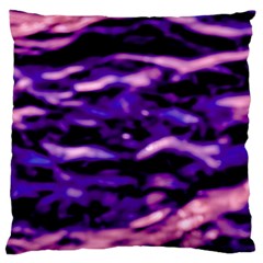 Purple  Waves Abstract Series No1 Large Flano Cushion Case (two Sides) by DimitriosArt