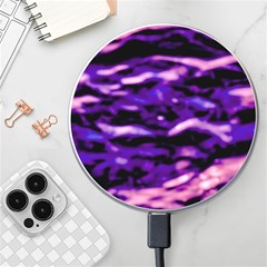 Purple  Waves Abstract Series No1 Wireless Charger by DimitriosArt