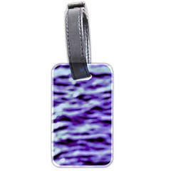 Purple  Waves Abstract Series No3 Luggage Tag (two Sides) by DimitriosArt