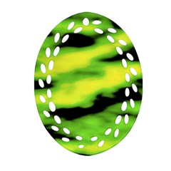 Green  Waves Abstract Series No12 Ornament (oval Filigree)