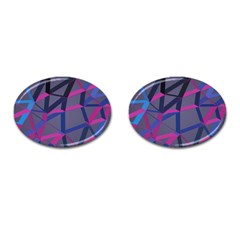 3d Lovely Geo Lines Cufflinks (oval) by Uniqued