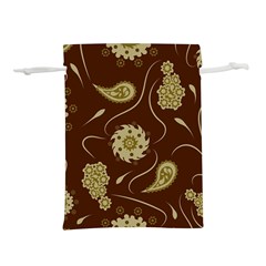 Floral Pattern Paisley Style  Lightweight Drawstring Pouch (l) by Eskimos