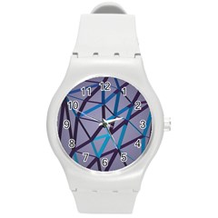 3d Lovely Geo Lines 2 Round Plastic Sport Watch (m) by Uniqued