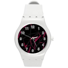 3d Lovely Geo Lines Viii Round Plastic Sport Watch (m) by Uniqued