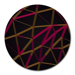 3d Lovely Geo Lines Xi Round Mousepads