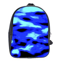 Blue Waves Abstract Series No11 School Bag (large)