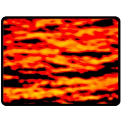 Red  Waves Abstract Series No14 Fleece Blanket (large)  by DimitriosArt