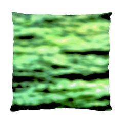 Green  Waves Abstract Series No13 Standard Cushion Case (two Sides) by DimitriosArt