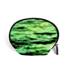 Green  Waves Abstract Series No13 Accessory Pouch (small) by DimitriosArt