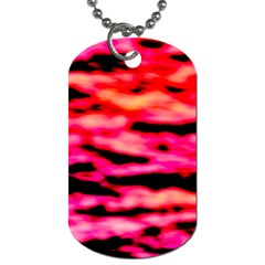 Red  Waves Abstract Series No15 Dog Tag (two Sides) by DimitriosArt