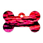 Red  Waves Abstract Series No15 Dog Tag Bone (Two Sides) Front