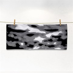 Black Waves Abstract Series No 1 Hand Towel by DimitriosArt