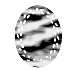 Black Waves Abstract Series No 2 Ornament (oval Filigree)