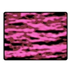 Pink  Waves Abstract Series No1 Double Sided Fleece Blanket (small)  by DimitriosArt