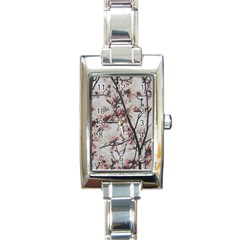 Botanical Scene Textured Beauty Print Rectangle Italian Charm Watch by dflcprintsclothing