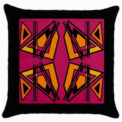 Abstract Geometric Design    Throw Pillow Case (black) by Eskimos