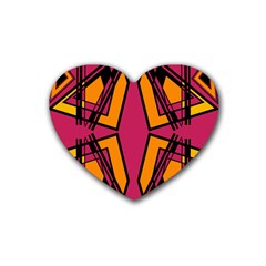 Abstract Geometric Design    Rubber Heart Coaster (4 Pack) by Eskimos