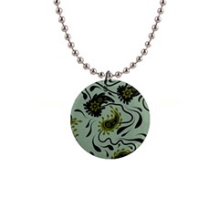 Floral Pattern Paisley Style Paisley Print   1  Button Necklace by Eskimos