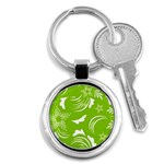 Folk flowers print Floral pattern Ethnic art Key Chain (Round) Front