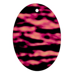 Pink  Waves Abstract Series No2 Oval Ornament (two Sides) by DimitriosArt