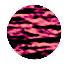 Pink  Waves Abstract Series No2 Mini Round Pill Box by DimitriosArt