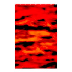 Red  Waves Abstract Series No16 Shower Curtain 48  X 72  (small)  by DimitriosArt