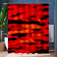 Red  Waves Abstract Series No16 Shower Curtain 60  X 72  (medium) 