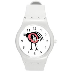 Cute Baby Monster Isolated Drawing Round Plastic Sport Watch (m)