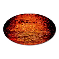 Red Waves Flow Series 1 Oval Magnet by DimitriosArt