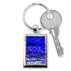 Blue Waves Flow Series 1 Key Chain (rectangle) by DimitriosArt