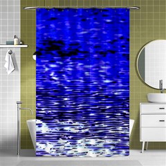 Blue Waves Flow Series 1 Shower Curtain 48  X 72  (small)  by DimitriosArt