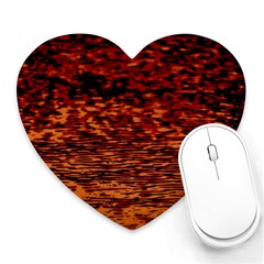 Red Waves Flow Series 2 Heart Mousepads