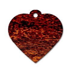 Red Waves Flow Series 2 Dog Tag Heart (two Sides)