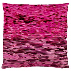 Pink  Waves Flow Series 1 Large Cushion Case (one Side) by DimitriosArt