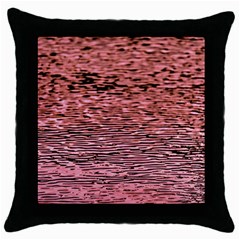 Pink  Waves Flow Series 2 Throw Pillow Case (black) by DimitriosArt