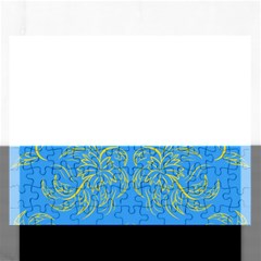 Floral Folk Damask Pattern Fantasy Flowers Floral Geometric Fantasy Rectangular Jigsaw Puzzl by Eskimos