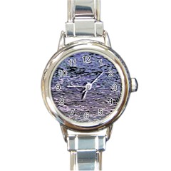 Silver Waves Flow Series 2 Round Italian Charm Watch by DimitriosArt