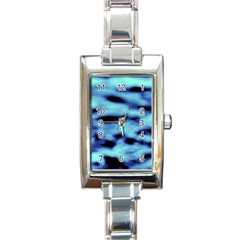 Blue Waves Flow Series 4 Rectangle Italian Charm Watch by DimitriosArt