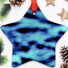 Blue Waves Flow Series 4 Ornament (star) by DimitriosArt