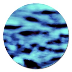 Blue Waves Flow Series 4 Magnet 5  (round) by DimitriosArt