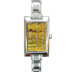 Yellow Waves Flow Series 2 Rectangle Italian Charm Watch by DimitriosArt