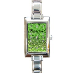 Green Waves Flow Series 2 Rectangle Italian Charm Watch by DimitriosArt