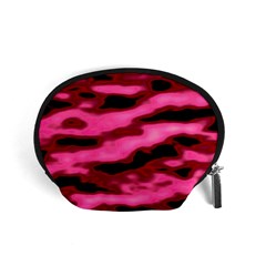 Pink  Waves Flow Series 3 Accessory Pouch (small) by DimitriosArt