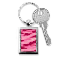 Pink  Waves Flow Series 4 Key Chain (rectangle) by DimitriosArt