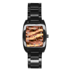 Gold Waves Flow Series 2 Stainless Steel Barrel Watch by DimitriosArt