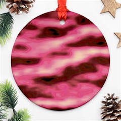 Pink  Waves Flow Series 6 Ornament (round) by DimitriosArt